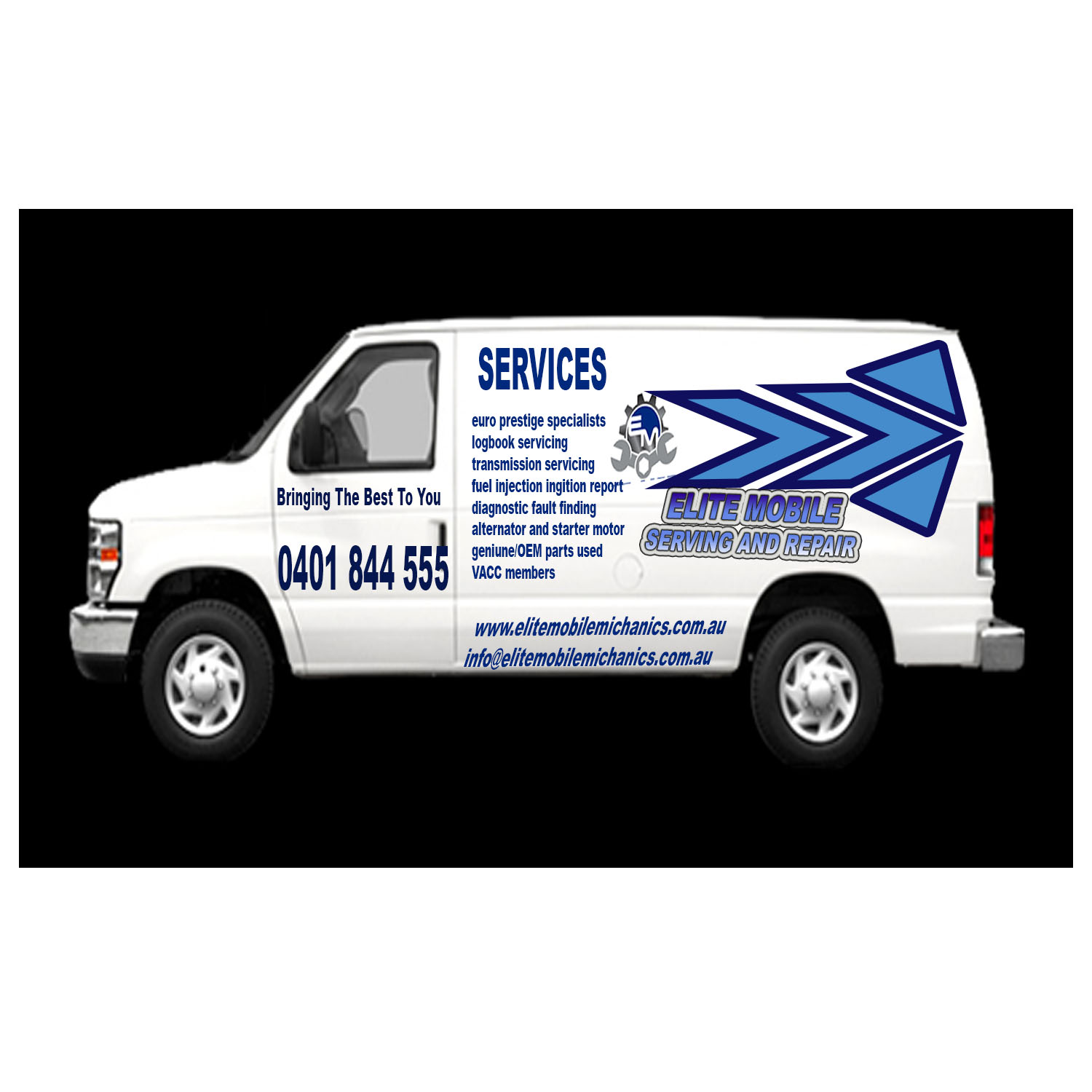 Car Wrap Design by faiza 4 for Elite mobile servicing and repairs | Design #20901125