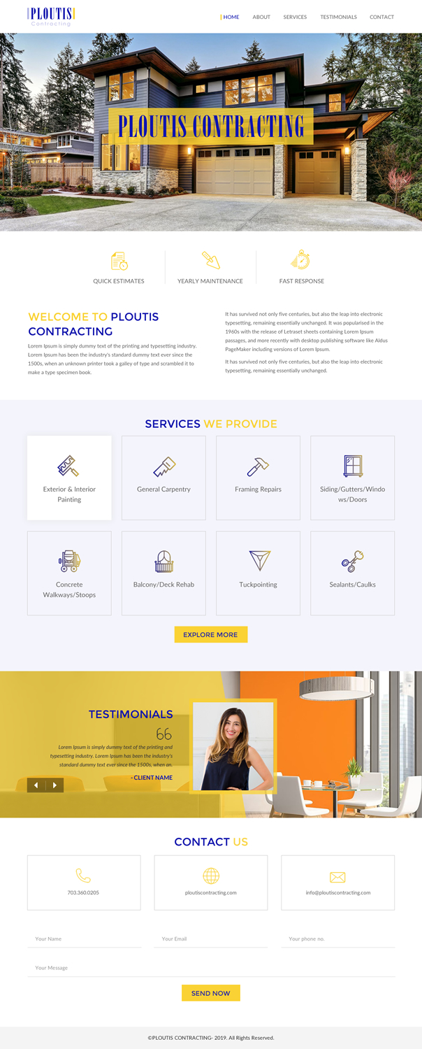 Web-Design von rightway für ploutis contracting | Design #20891685