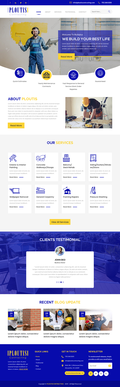 Web Design by rightway for ploutis contracting | Design #20891689