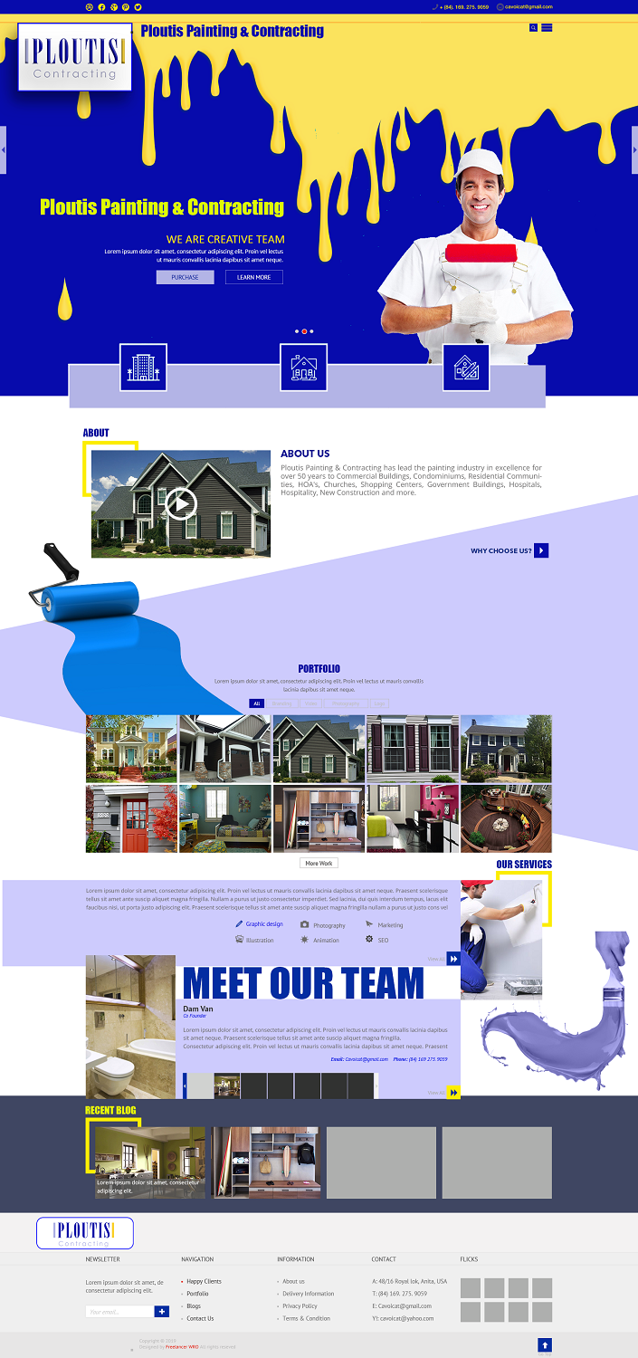 Web Design by Grebowiec Peter for ploutis contracting | Design #20907810