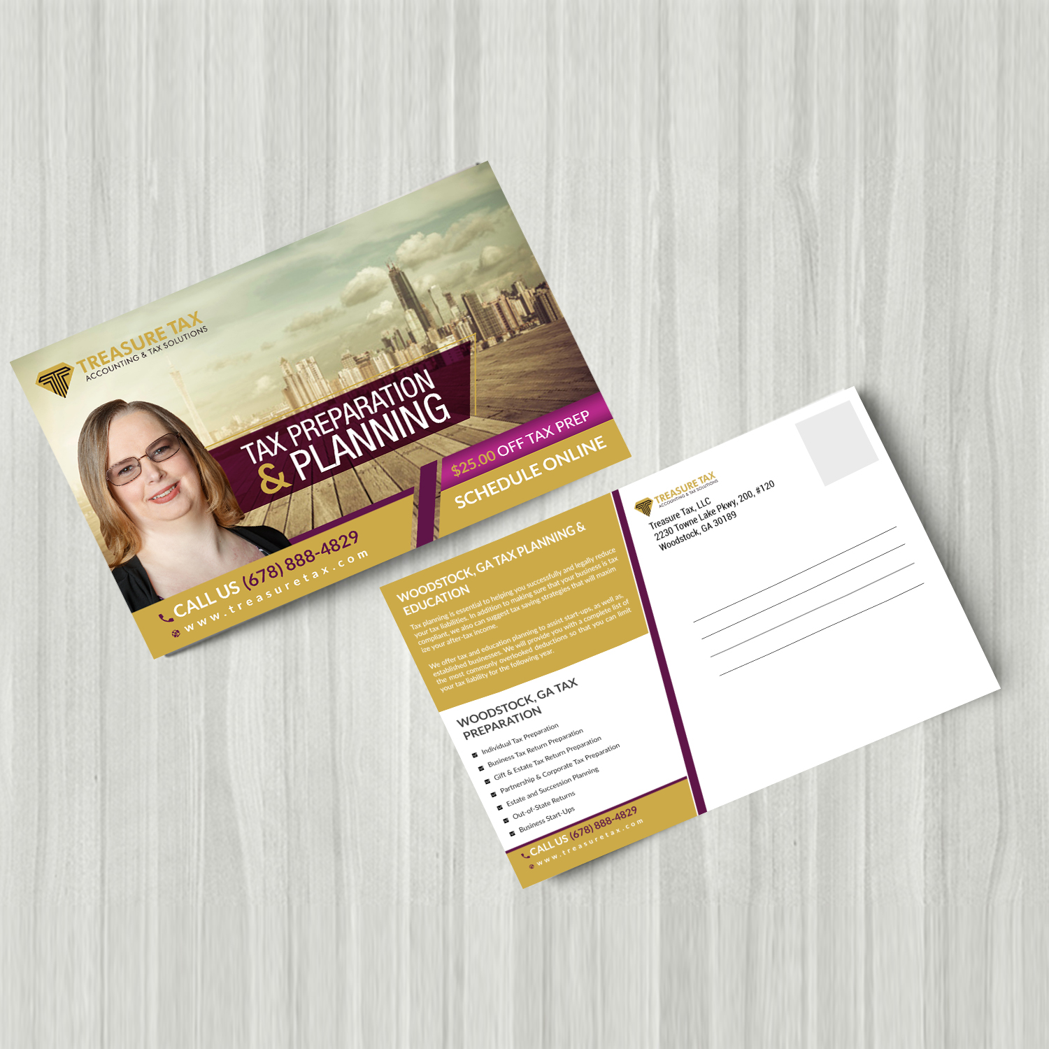 Postkarten-Design von debdesign für Treasure Tax, LLC | Design #20887027