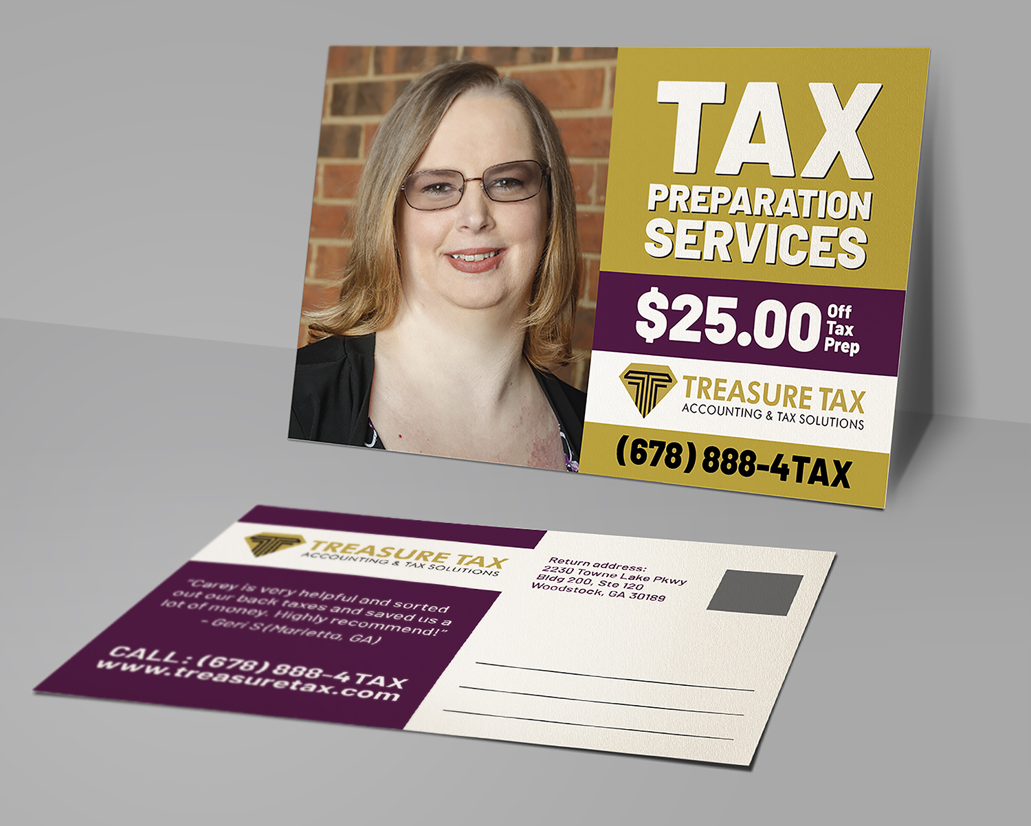 Postkarten-Design von Deziners Zone für Treasure Tax, LLC | Design #20881254