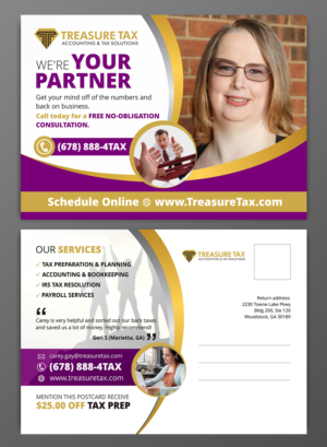 Postkarten-Design von OwnDesign für Treasure Tax, LLC | Design: #20871032