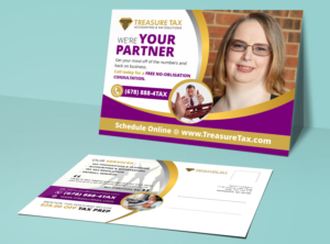 Postkarten-Design von OwnDesign für Treasure Tax, LLC | Design: #20871033