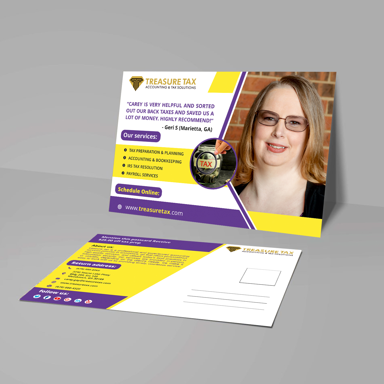 Postkarten-Design von ecorokerz für Treasure Tax, LLC | Design #20878171