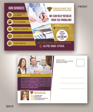 Postcard Design by innovative earth for Treasure Tax, LLC | Design: #20867753