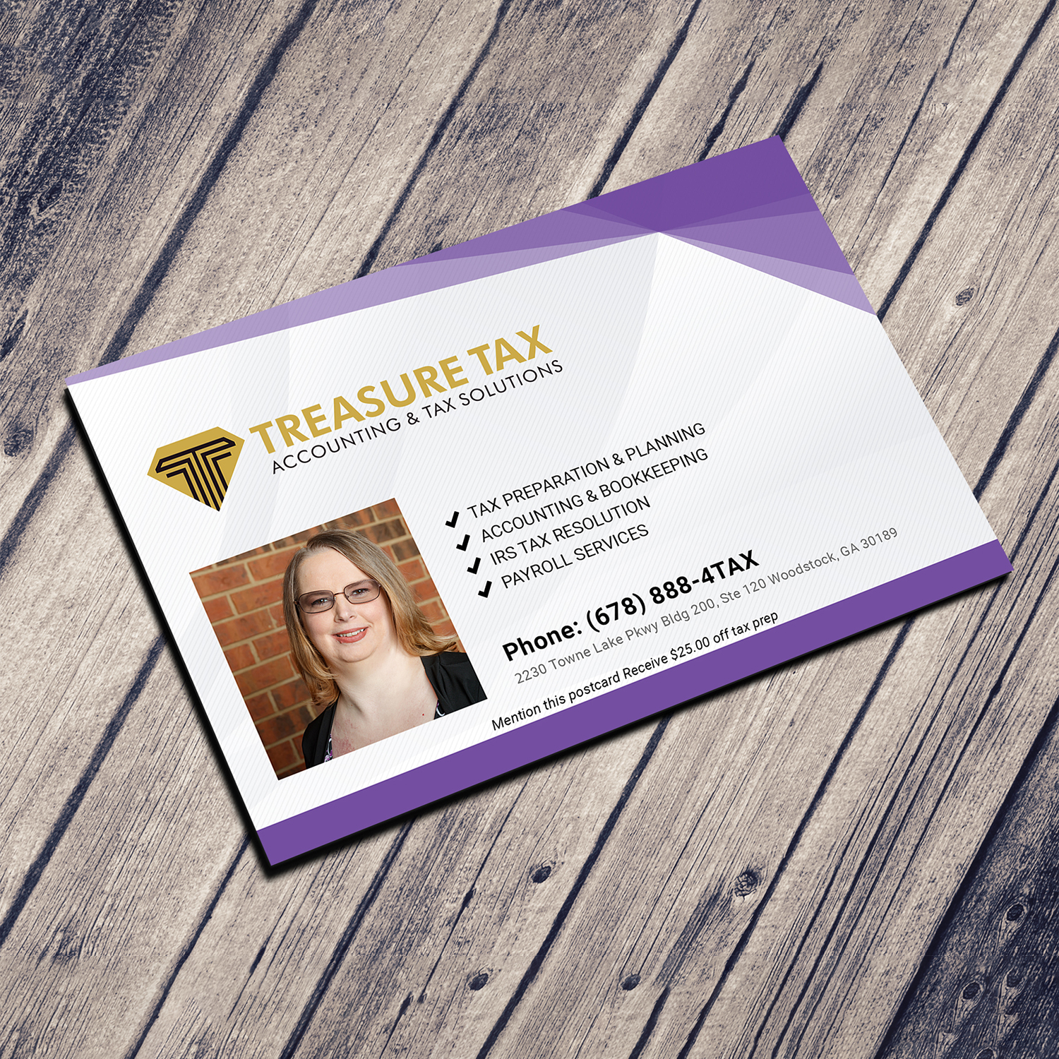 Postcard Design by Shimul 2020 for Treasure Tax, LLC | Design #20867544