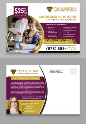 Postkarten-Design von SWASTIK für Treasure Tax, LLC | Design: #20901554