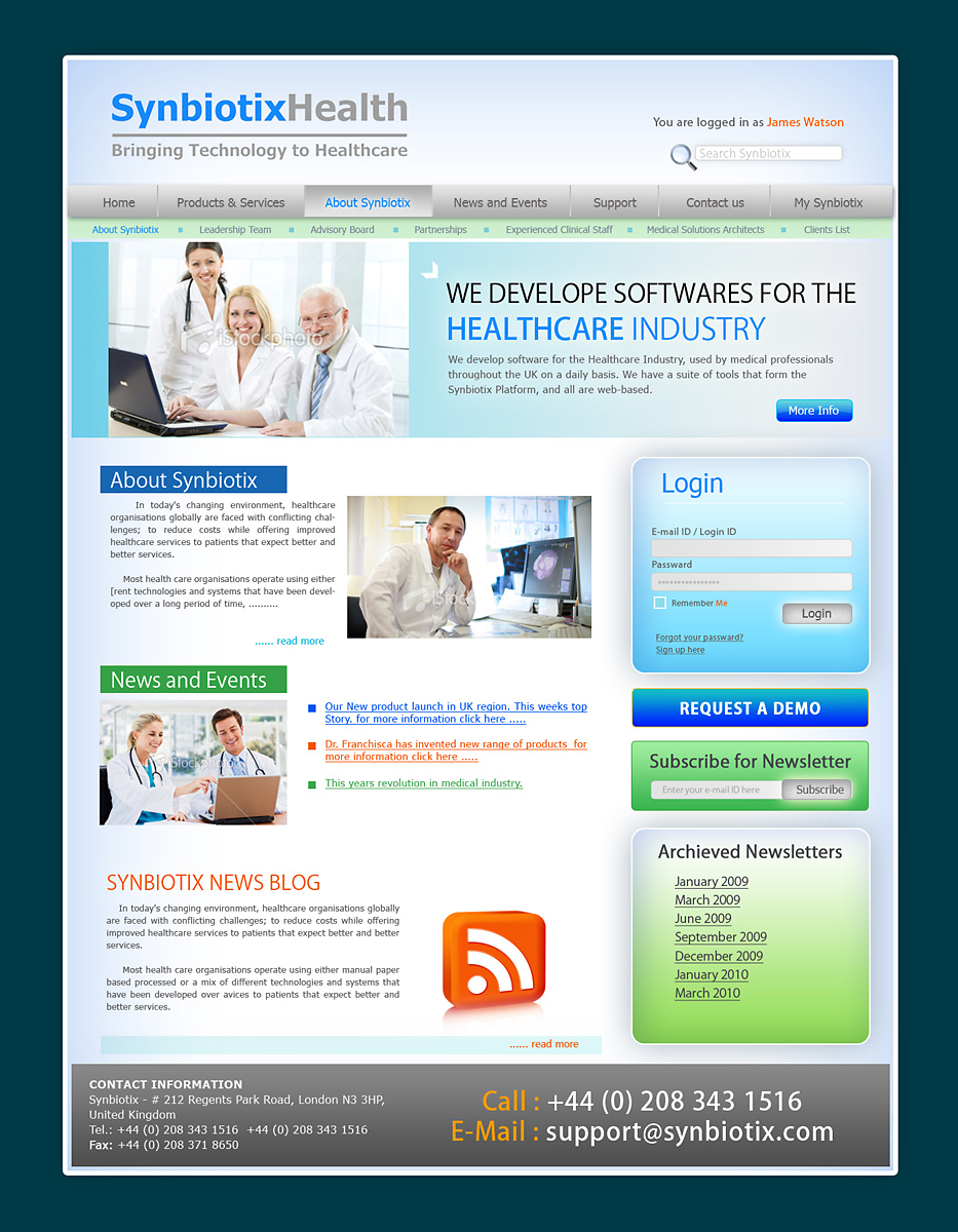 Web Design par LORIKEET CG pour Synbiotix | Design #61477
