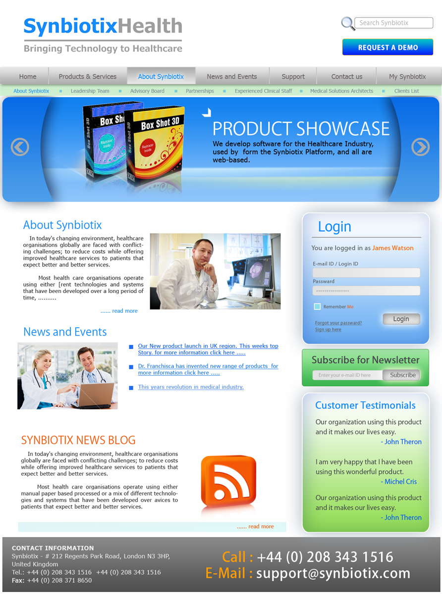 Web Design by LORIKEET CG for Synbiotix | Design #61649