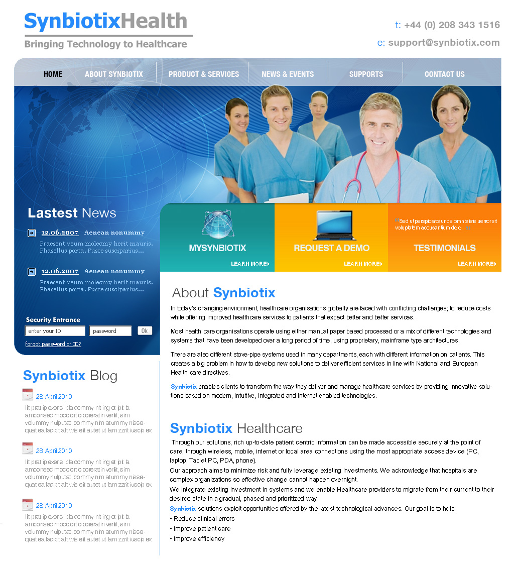 Web Design by Urban Ad for Synbiotix | Design #60263