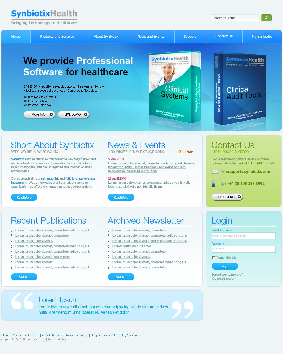 Web Design par TIAN STUDIO pour Synbiotix | Design #59280