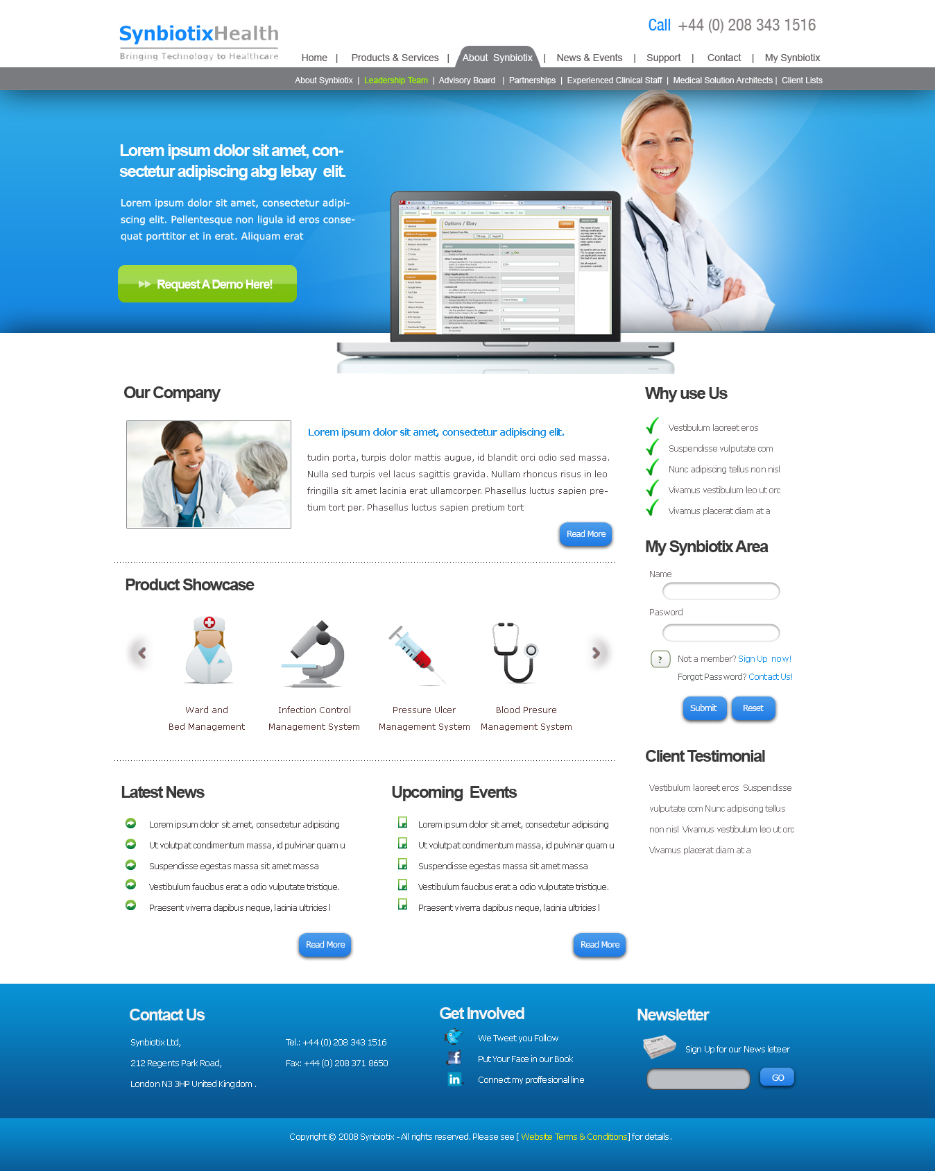 Web Design by weathered83 for Synbiotix | Design #61251
