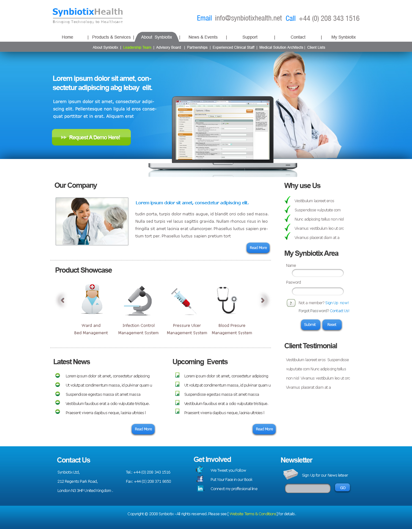 Web Design by weathered83 for Synbiotix | Design #61384