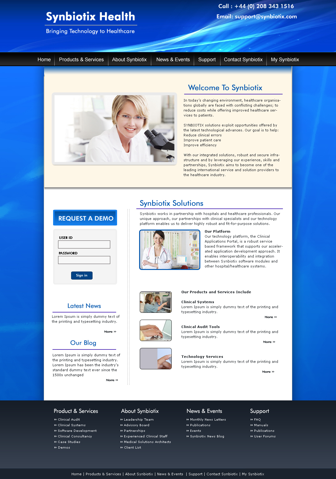 Web Design by LogoDesigns.ae for Synbiotix | Design #59353