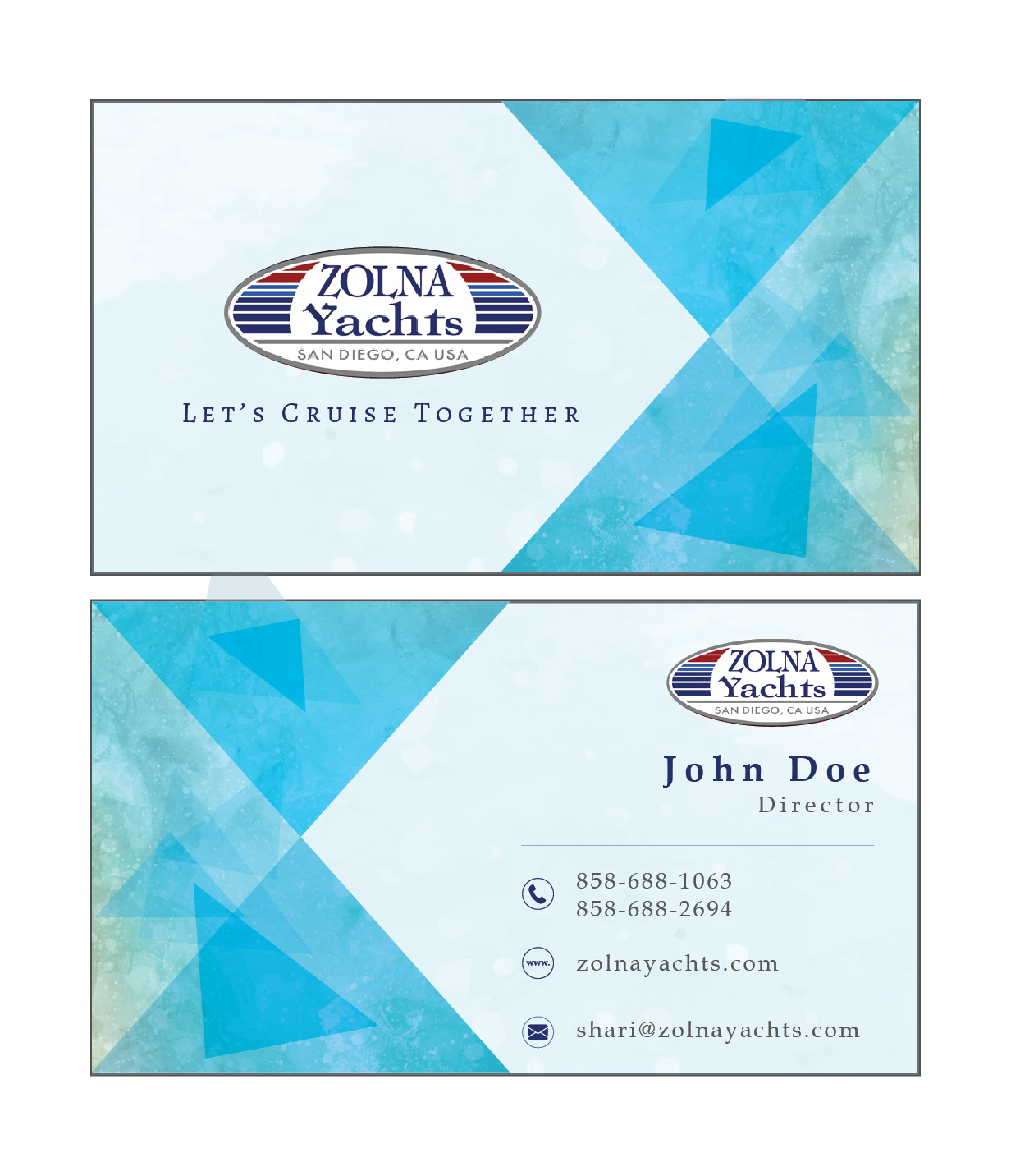 Business Card Design by nvbaolong for Zolna Yachts | Design #20878261