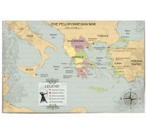 Map of the Peloponnesian War Locations/Battles Sites | Grafik-Design von Martin Alonso