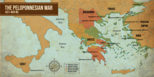 Map of the Peloponnesian War Locations/Battles Sites | Grafik-Design von DesignerGuide
