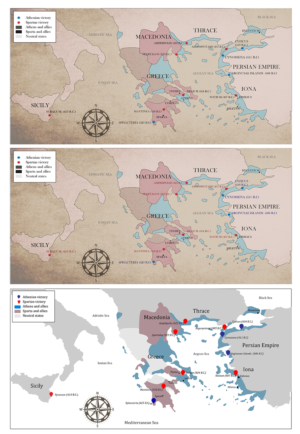 Map of the Peloponnesian War Locations/Battles Sites | Grafik-Design von IndreDesign