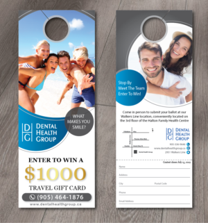 Dental Health Door hanger for contest to attract new patients