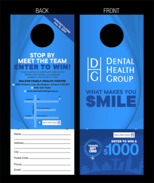 Dental Health Door hanger for contest to attract new patients | Flyer Design by Fine Graphics House