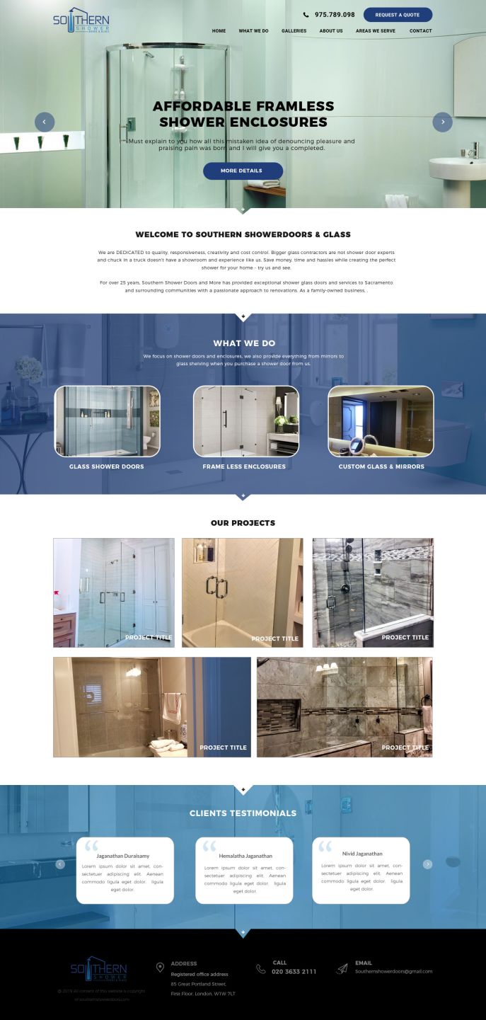 Web Design by WebPixel for Southern Shower Doors & Glass | Design #20904603