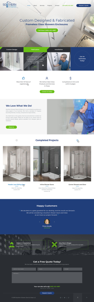Frameless shower doors web site | Web Design by Ved Web Services