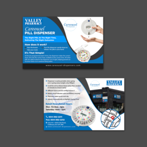 Valley Pharmacy promoting Careousel Pill Dispenser | Flyer Design by aspiremedia