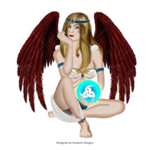  Graphic artwork Angel holding a glowing ball in her hands | Diseño Gráfico por Nuepine Designs