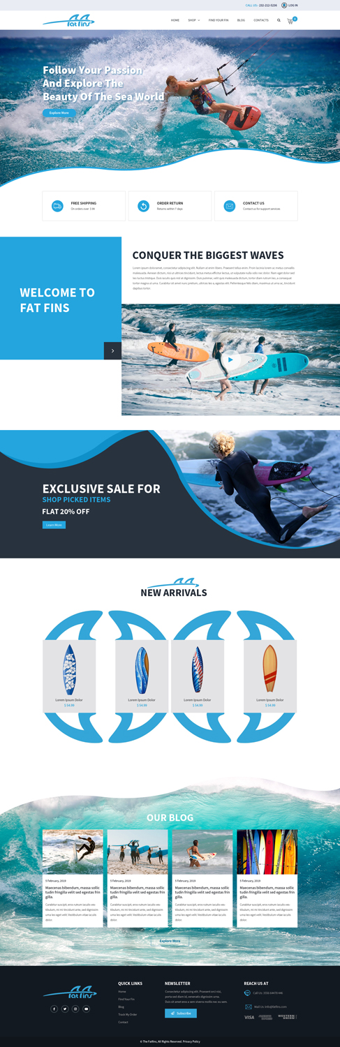 Web Design by AbhishekRoyBunty for Fatfins | Design #20952141