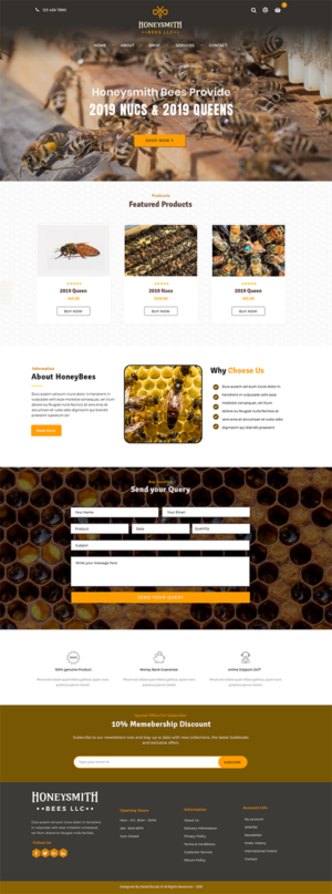 Wix Design by Expert Designer for HoneySmith Bees LLC | Design: #20946286