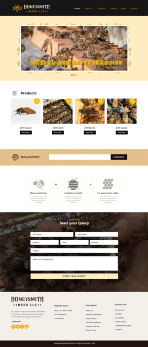Wix Design by Expert Designer for HoneySmith Bees LLC | Design #20950141