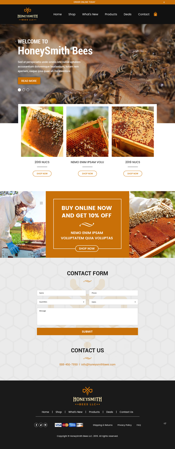 Wix Design by pb for HoneySmith Bees LLC | Design #20926663