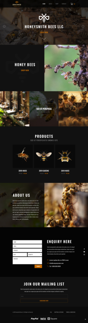 Wix Design by pb for HoneySmith Bees LLC | Design: #20926664