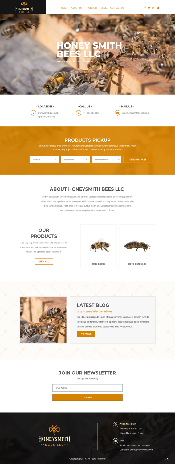 Wix Design by pb for HoneySmith Bees LLC | Design #20926674