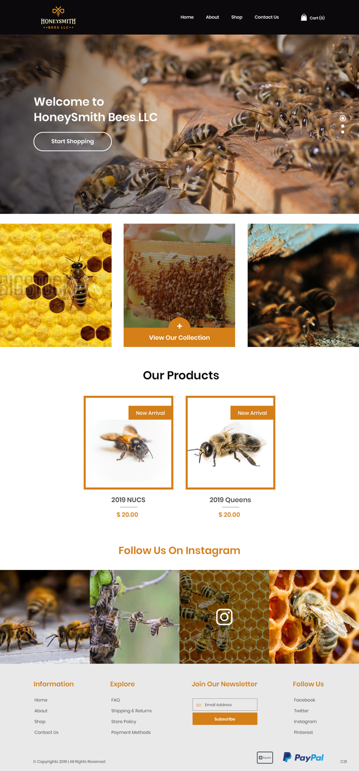 Wix Design by pb for HoneySmith Bees LLC | Design #20926675