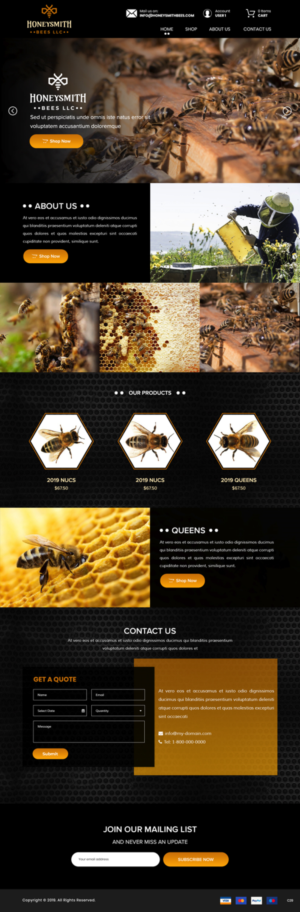 Wix Design by pb for HoneySmith Bees LLC | Design: #20926676