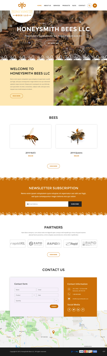Wix Design by pb for HoneySmith Bees LLC | Design #20926677