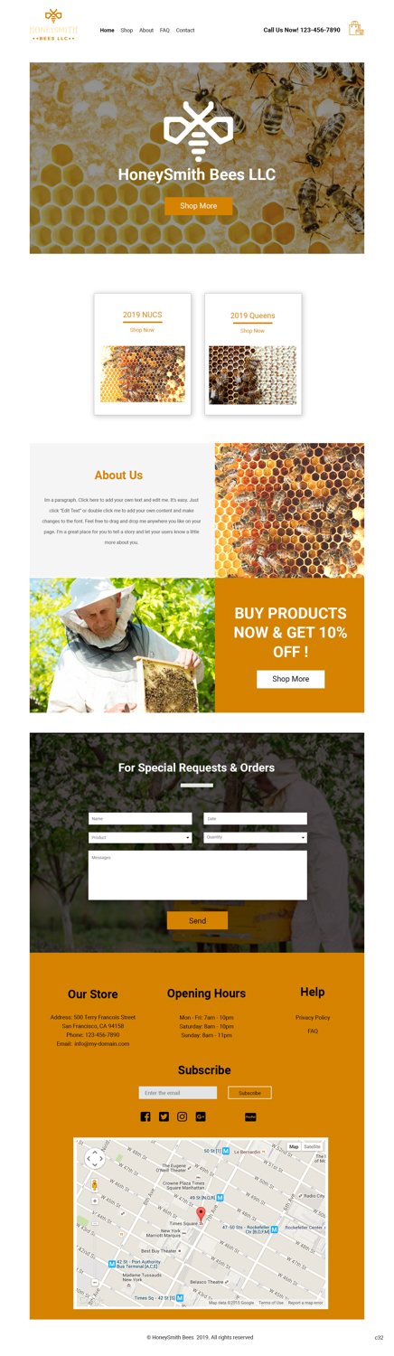 Wix Design by pb for HoneySmith Bees LLC | Design #20926685