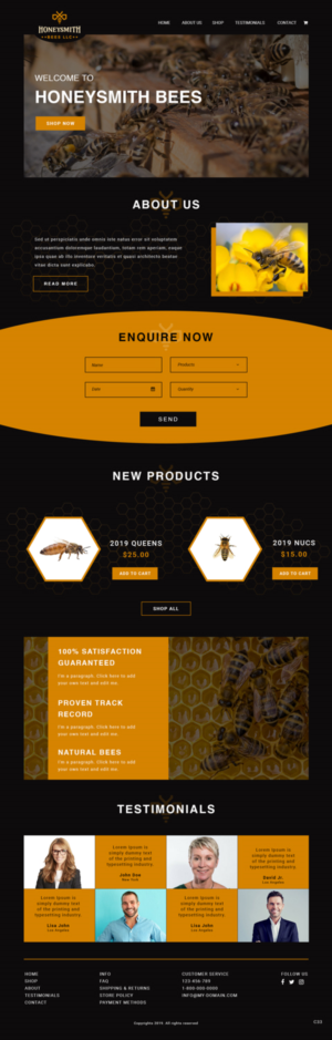 Wix Design by pb for HoneySmith Bees LLC | Design: #20926687