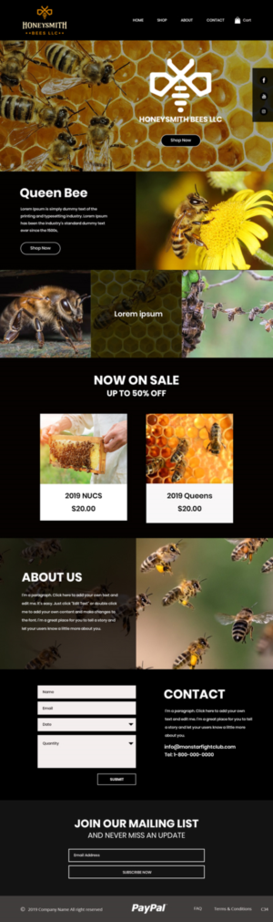 Wix Design by pb for HoneySmith Bees LLC | Design: #20926688