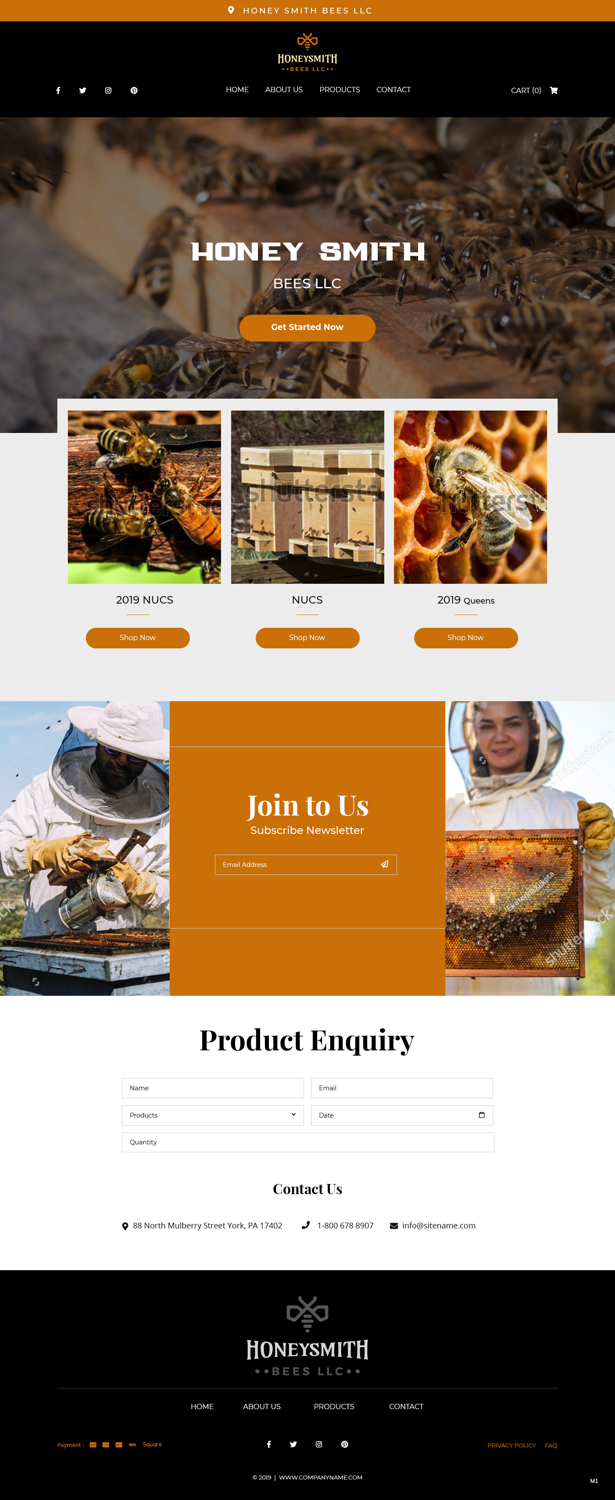 Wix Design by pb for HoneySmith Bees LLC | Design #20926689