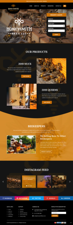 Wix Design by pb for HoneySmith Bees LLC | Design: #20942667