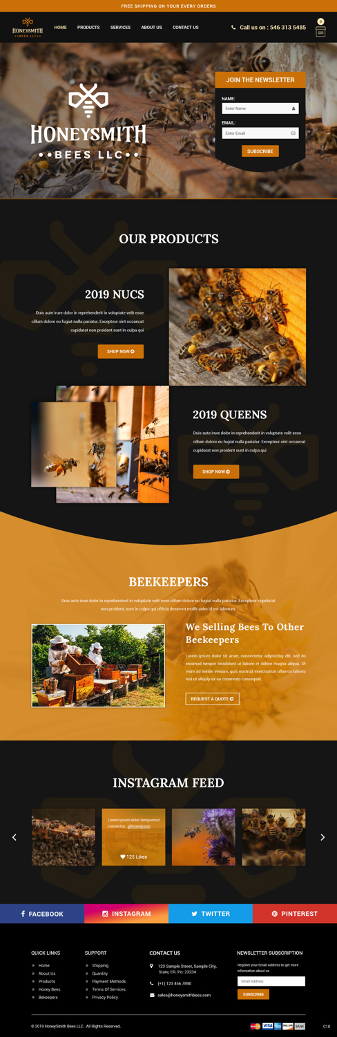 Wix Design by pb for HoneySmith Bees LLC | Design: #20951358