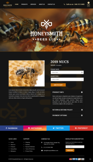 Wix Design by pb for HoneySmith Bees LLC | Design: #20971007