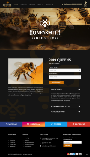 Wix Design by pb for HoneySmith Bees LLC | Design: #20971008