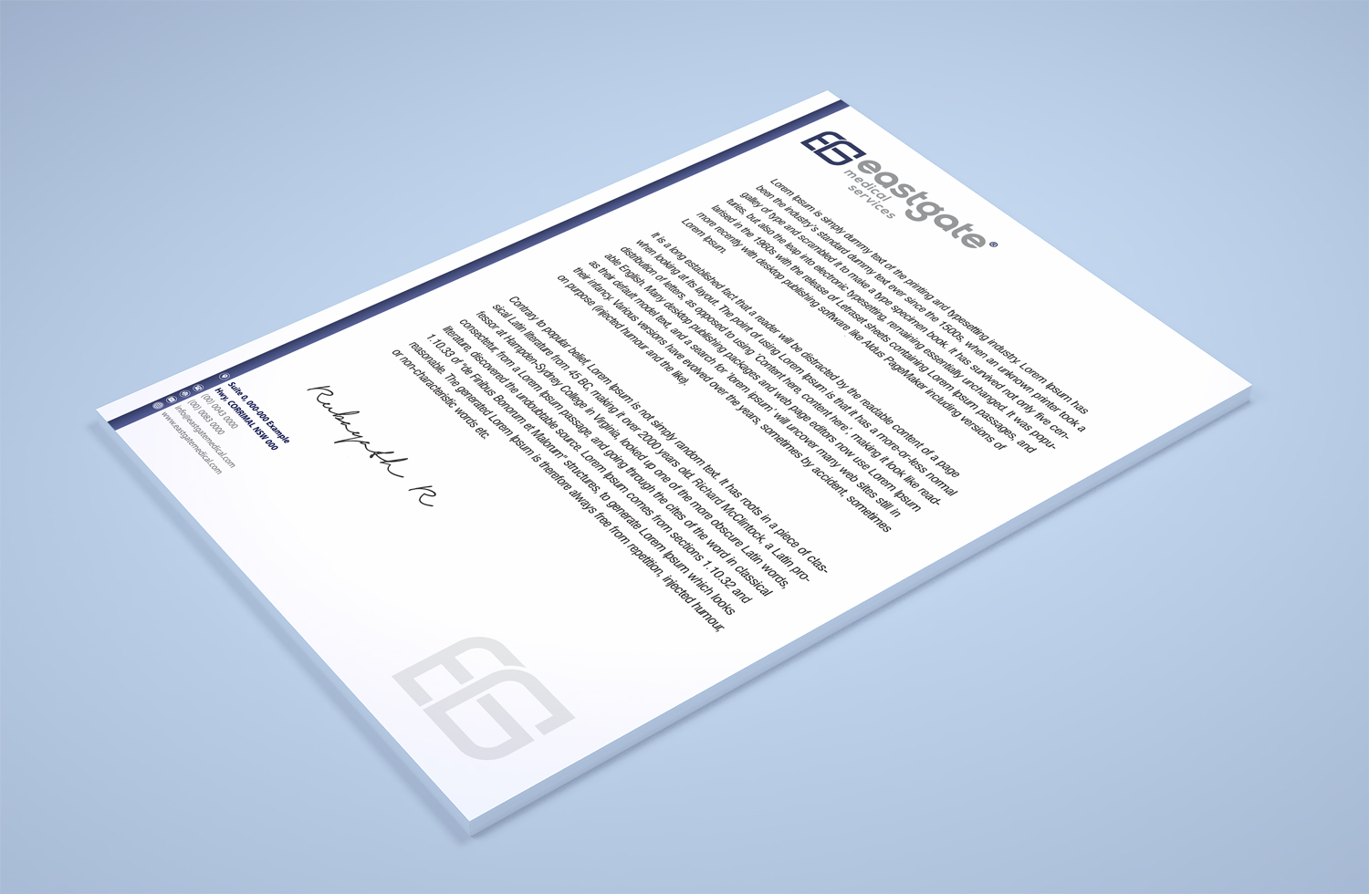 Design de Papeterie par Petter Goms pour EASTGATE MEDICAL SERVICES | Design #20914019