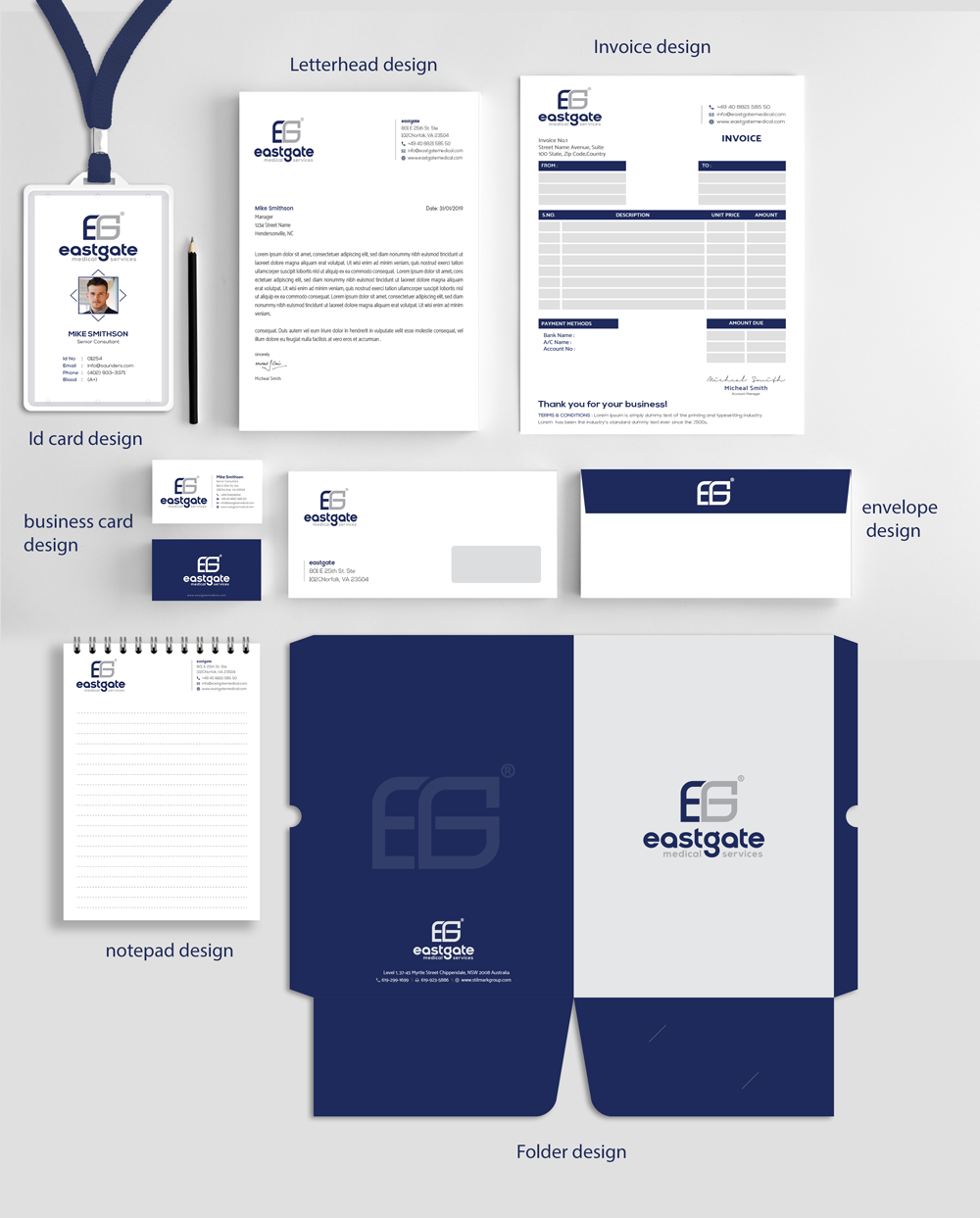 Diseño de Papelería por alex_etel para EASTGATE MEDICAL SERVICES | Diseño #20914944