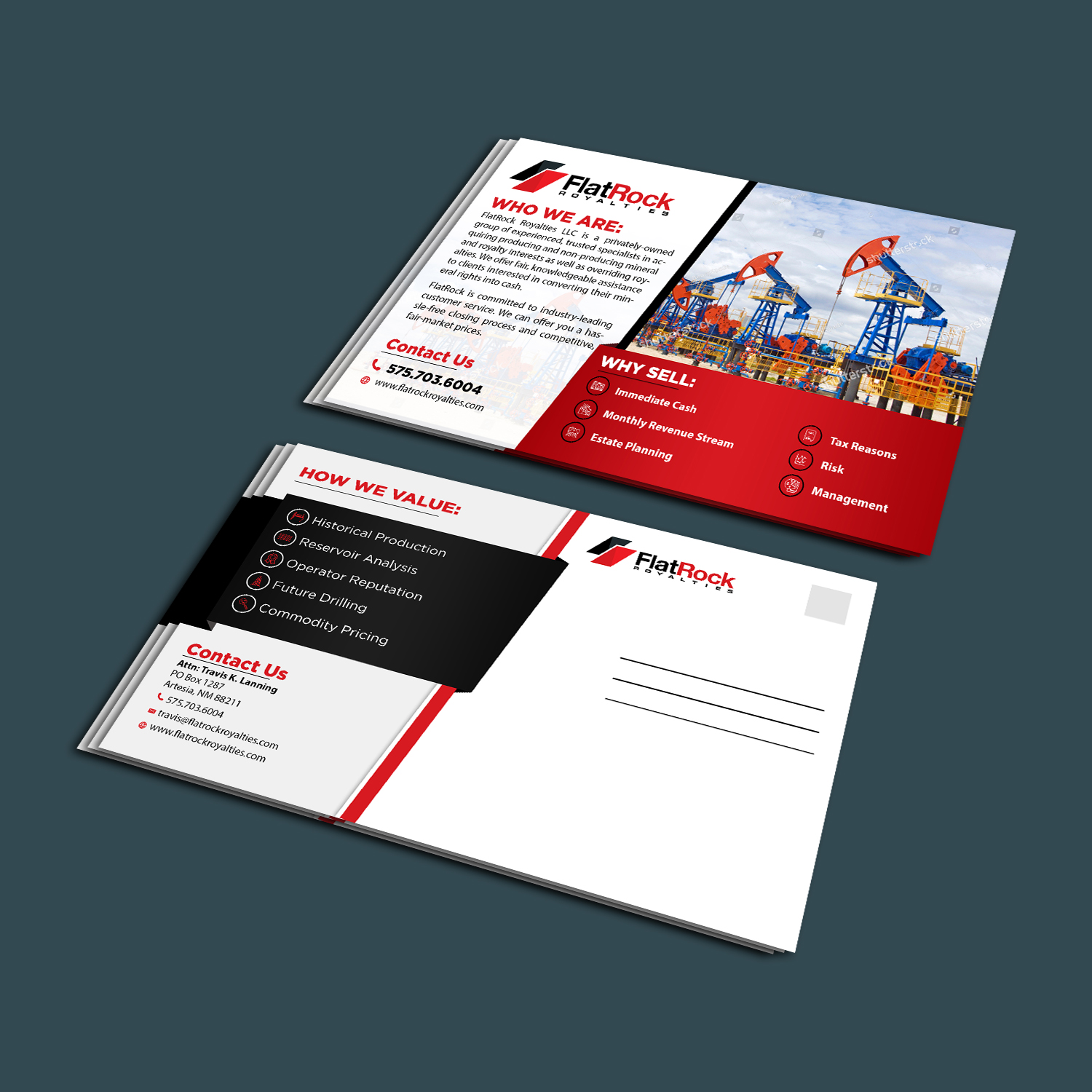 Diseño de Postal por aspiremedia para FlatRock Royalties  | Diseño #20929668