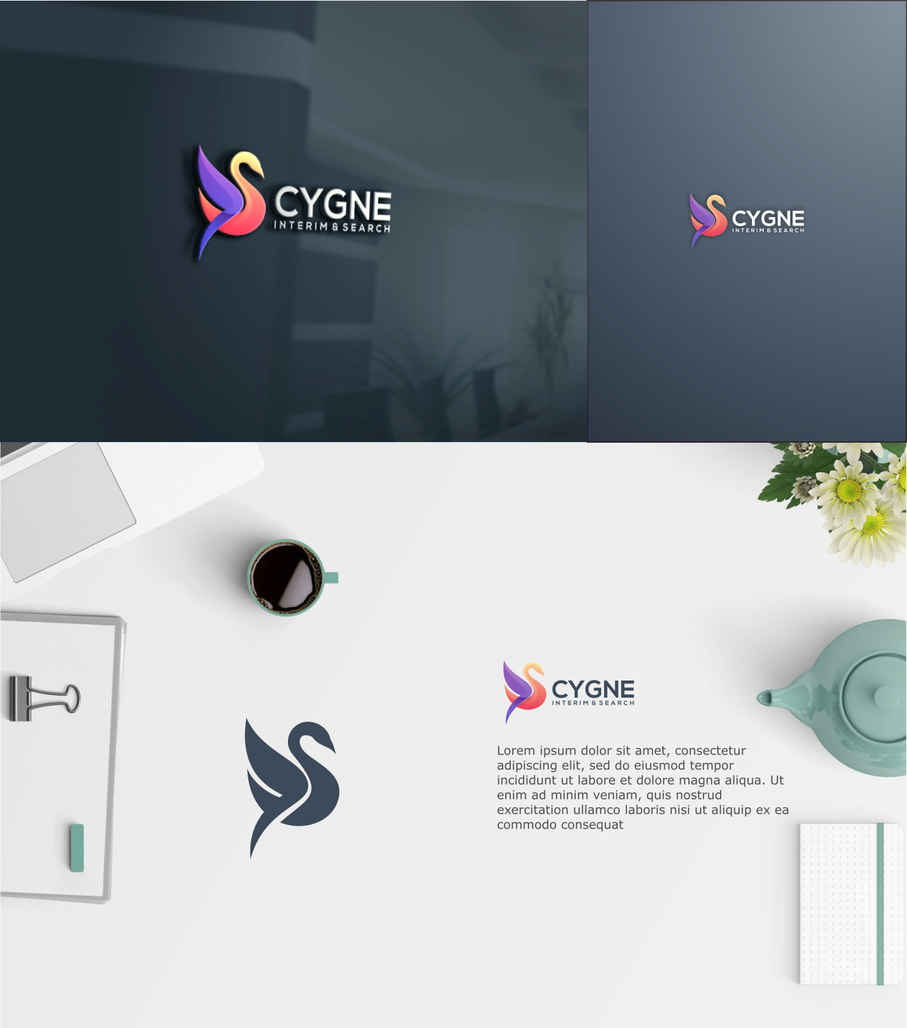Logo Design by J. Ivan for Cygne Interim & Search | Design #20960513